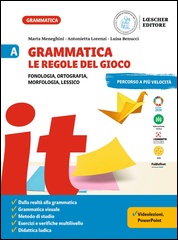 A. Fonologia, ortografia, morfologia, lessico + La grammatica a colpo d’occhio + B. Sintassi, lessico + C. Comunicazione, abilità linguistiche, tipologie testuali